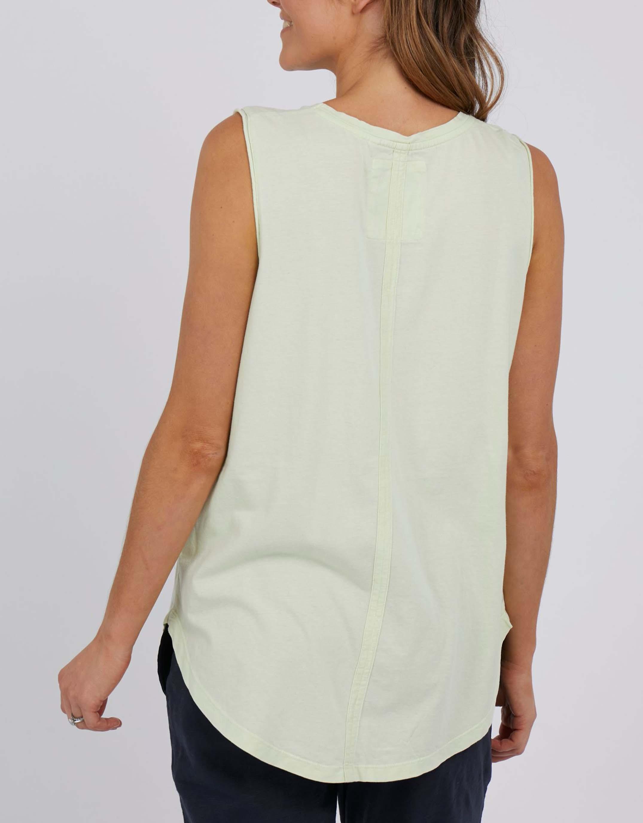 Elm - Cloud Scoop Tank - Lime Cream - White & Co Living Tees & Tanks