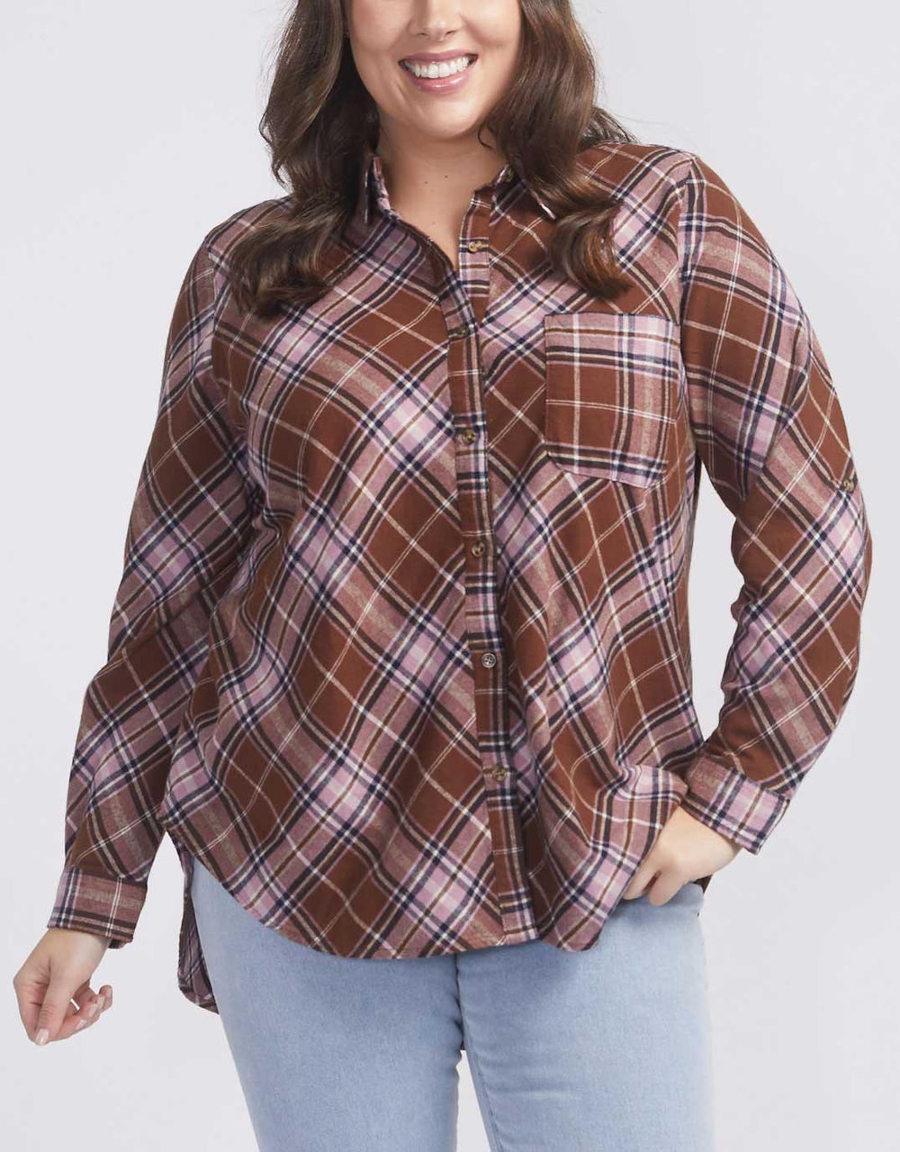 Plus size checkered clearance shirt