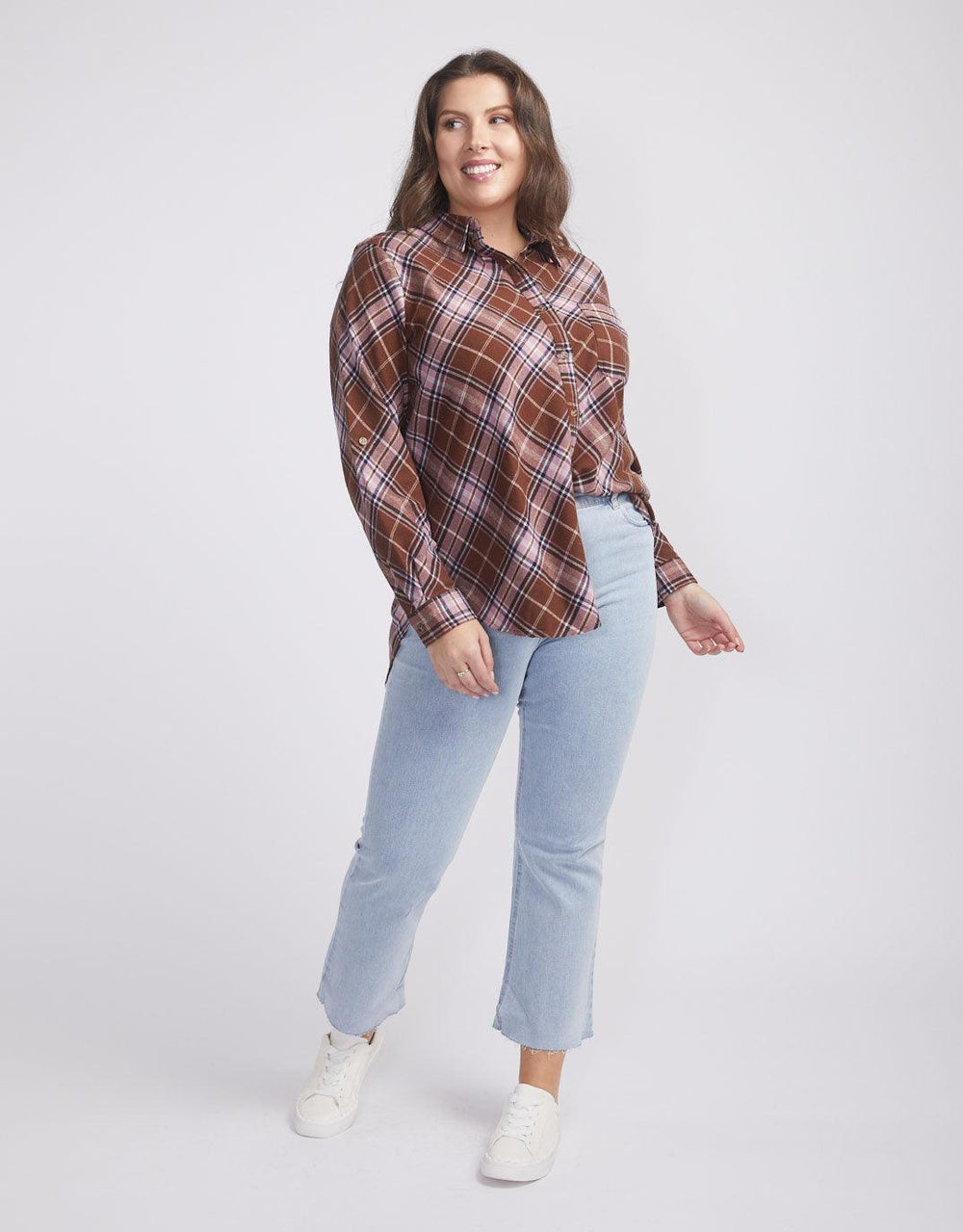 Plus size hotsell checkered shirt