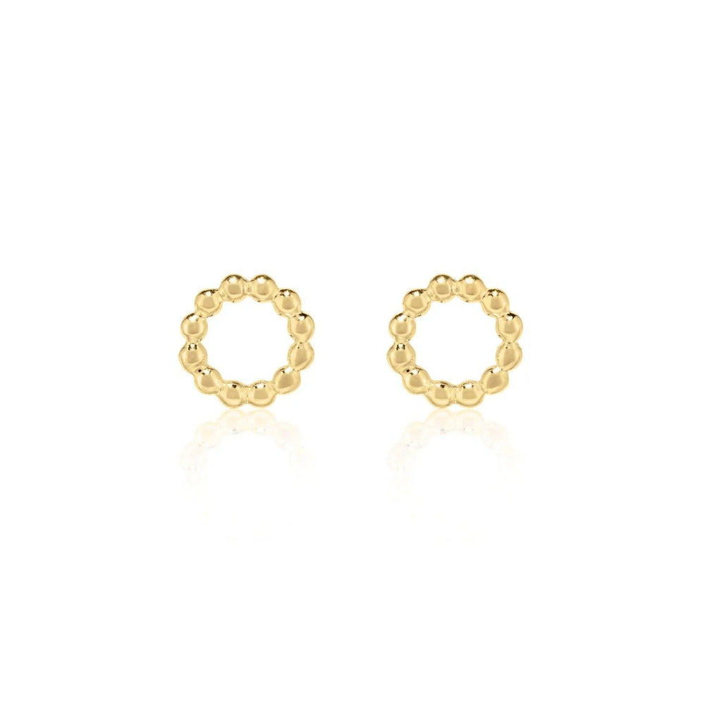 Linda Tahija Jewellery - Beaded Circle Stud Earring - Gold - White & Co Living Accessories