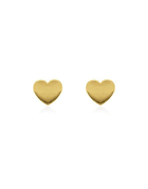 Linda Tahija Jewellery - Heart Stud Earrings - Gold Plated - White & Co Living Accessories