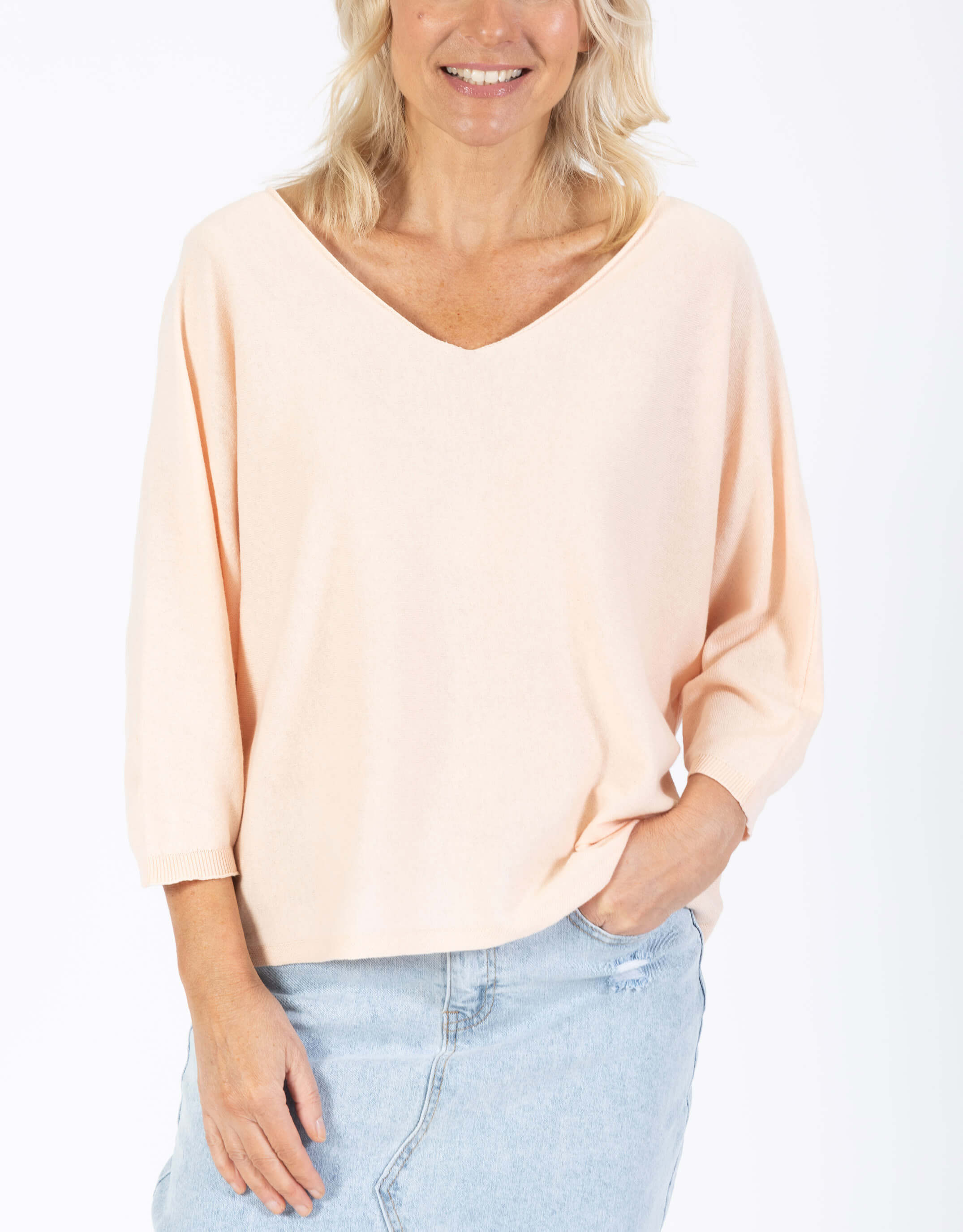 Donna Knit Top - Peach