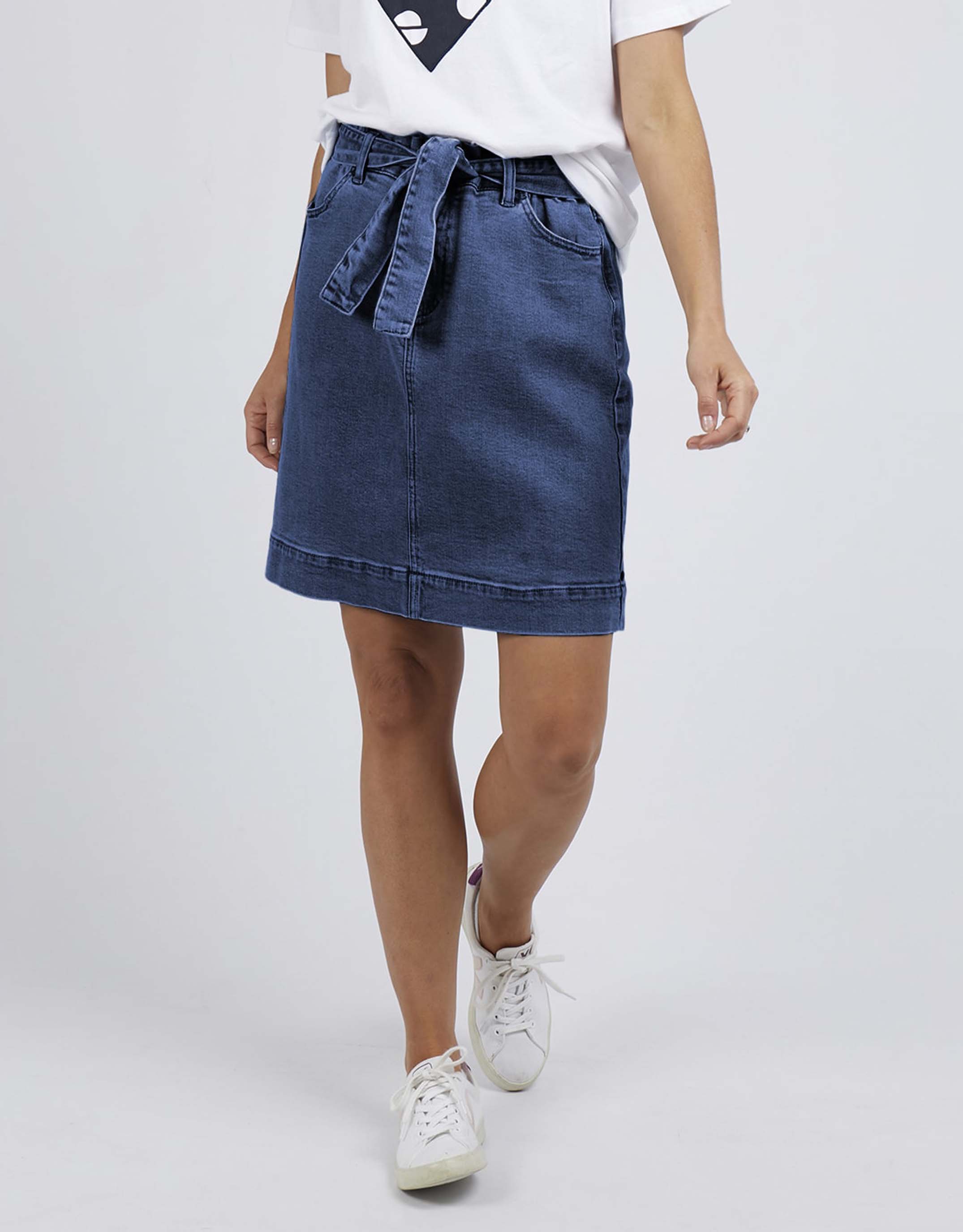 Elm Skirt - Grace Denim Skirt - Mid Denim Blue